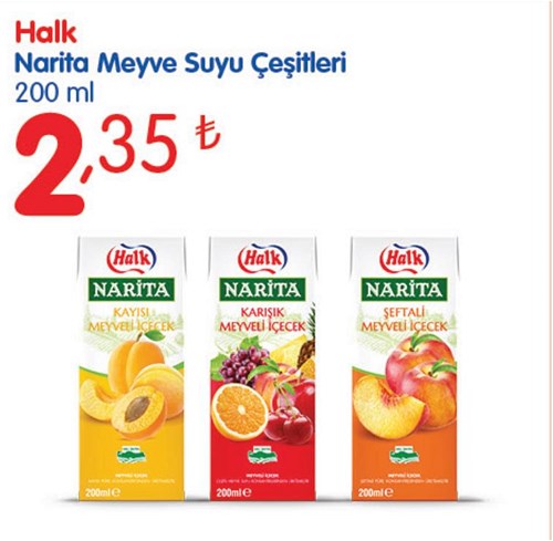 Halk Narita Meyve Suyu Çeşitleri 200 ml image