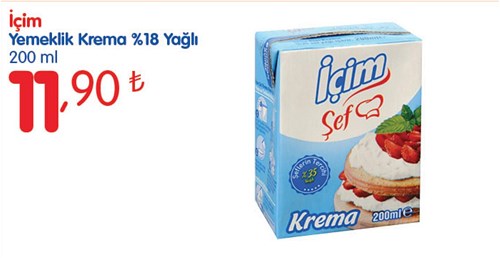 İçim Yemeklik Krema %18 Yağlı 200 ml image