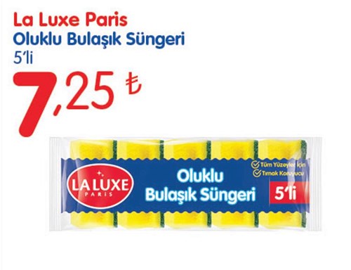 La Luxe Paris Oluklu Bulaşık Süngeri 5'li image