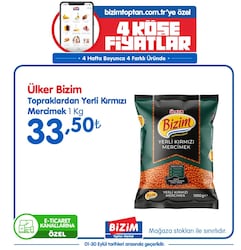 Ülker Bizim Topraklardan Yerli Kırmızı Mercimek 1 kg image
