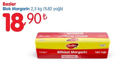 Besler Blok Margarin 2,5 kg (%82 Yağlı) image