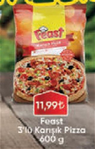 Feast 3'lü Karışık Pizza 600 g image