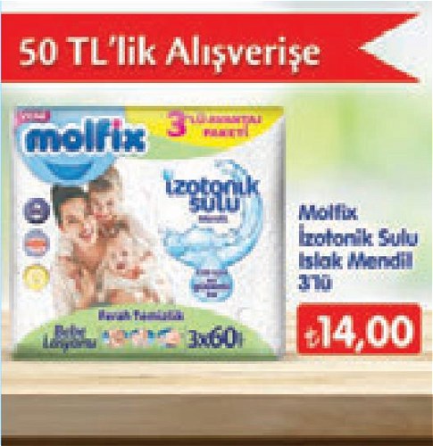 Molfix İzotonik Sulu Islak Mendil 3'lü image