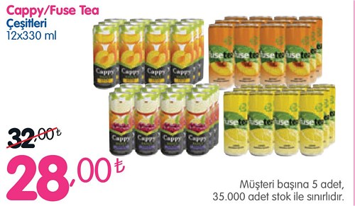 Cappy/Fuse Tea Çeşitleri 12x330 ml image