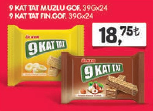 Ülker 9 Kat Muzlu/Fındıklı Gofret 39 gx24 image