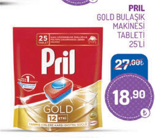 Pril Gold Bulaşık Makinesi Tableti 25'li image