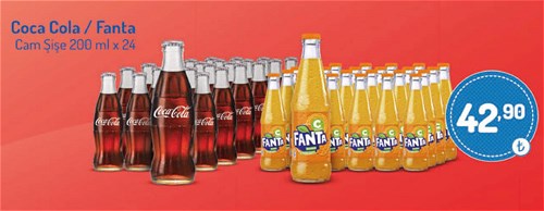 coca cola fanta cam sise 200 ml x 24 indirimde market