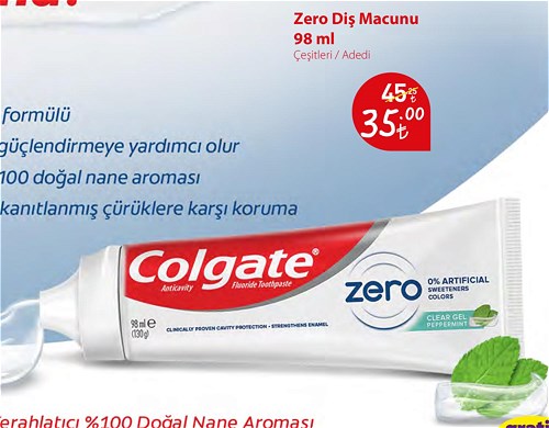 Colgate Zero Diş Macunu 98 ml Çeşitleri image