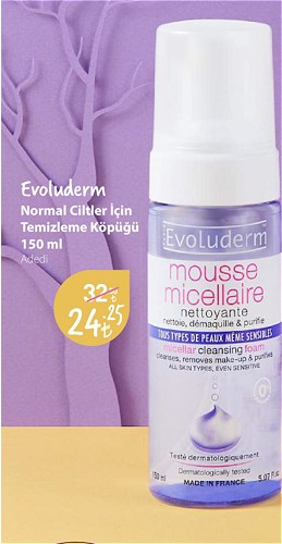 Evoluderm Normal Ciltler İçin Temizleme Köpüğü 150 ml image