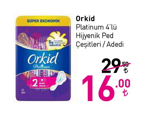 Orkid Platinum 4'lü Hijyenik Ped Çeşitleri / Adedi image