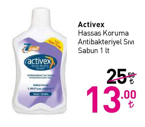 Activex Hassas Koruma Antibakteriyel Sıvı Sabun 1 lt image