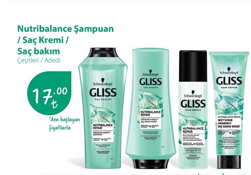 Schwarzkopf Gliss Nutribalance Şampuan/Saç Kremi/Saç Bakım Çeşitleri / Adedi image