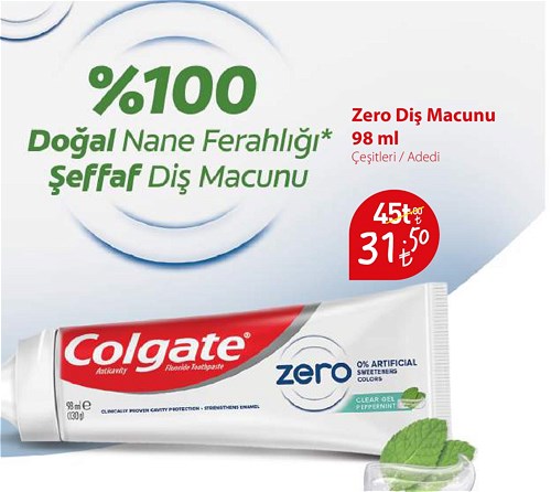 Colgate Zero Diş Macunu 98 ml Çeşitleri / Adedi image