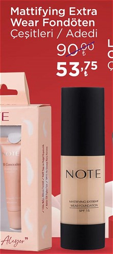 Note Mattifying Extra Wear Fondöten Çeşitleri/Adedi image