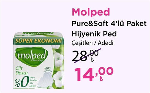 Molped Pure&Soft 4'lü Paket Hijyenik Ped Çeşitleri image
