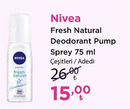 Nivea Fresh Natural Deodorant Pump Sprey 75 ml Çeşitleri / Adedi image