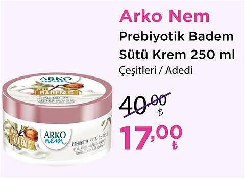 Arko Nem Prebiyotik Badem Sütü Krem 250 ml Çeşitleri/Adet image