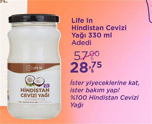 Life In Hindistan Cevizi Yağı 330 ml image