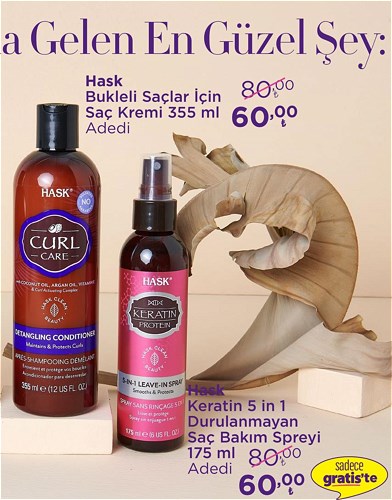 Hask Bukleli Saçlar İçin Saç Kremi 355 ml image