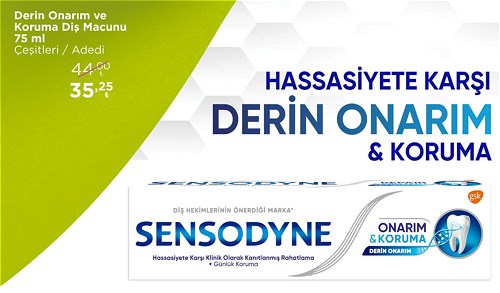 Sensodyne Derin Onarım ve Koruma Diş Macunu 75 ml Çeşitleri/Adet image