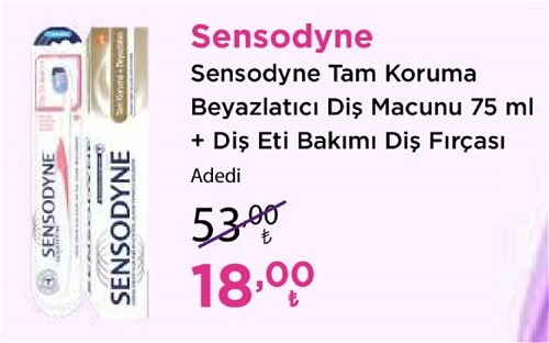 Sensodyne Tam Koruma Beyazlatıcı Diş Macunu 75 ml+Diş Eti Bakımı Diş Fırçası image