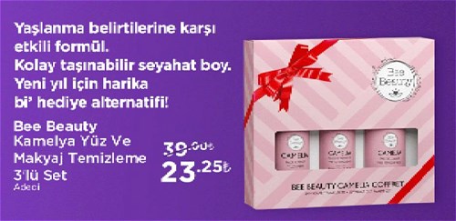 Bee Beauty Kamelya Yüz ve Makyaj Temizleme 3'lü Set image