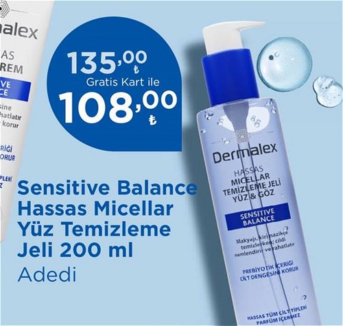 Dermalex Sensitive Balance Hassas Micellar Yüz Temizleme Jeli 200 ml image