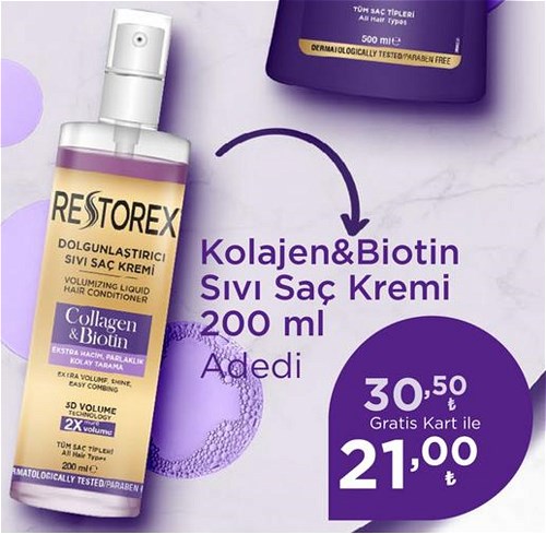 Restorex Kolajen&Biotin Sıvı Saç Kremi 200 ml image