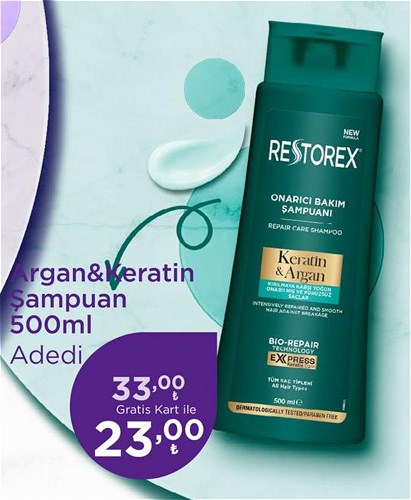 Restorex Argan&Keratin Şampuan 500 ml image