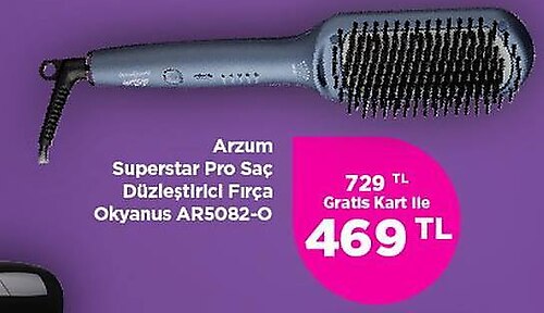 Arzum AR5082-O Superstar Pro Saç Düzleştirici Fırça Okyanus  image