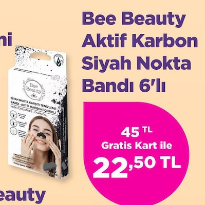 Bee Beauty Aktif Karbon Siyah Nokta Bandı 6'lı image