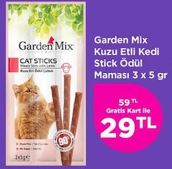 Garden Mix Kuzu Etli Kedi Stick Ödül Maması 3x5 gr image