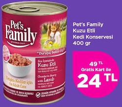 Pet's Family Kuzu Etli Kedi Konservesi 400 gr image