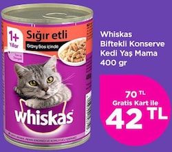 Whiskas Biftekli Konserve Kedi Yaş Mama 400 gr image