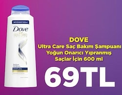 Dove Ultra Care Saç Bakım Şampuanı Yoğun Onarıcı Yıpranmış Saçlar için 600 ml  image
