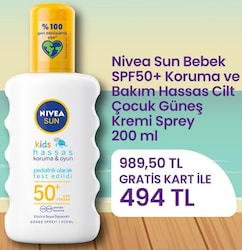 Nivea Sun Bebek SPF50+ Koruma ve Bakım Hassas Cilt Çocuk Güneş Kremi Sprey 200 m image