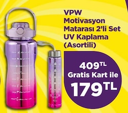 Vpw Motivasyon Matarası 2'li Set Uv Kaplama image