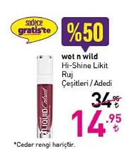 Wet N Wild Hi-Shine Likit Ruj Çeşitleri / Adedi image