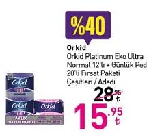 Orkid Platinum Eko Ultra Normal 12'li + Günlük Ped 20'li Fırsat Paketi Çeşitleri image