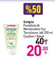 Simple Ferahlatıcı&Nemlendirici Yüz Temizleme Jeli 150 ml Çeşitleri / Adedi image