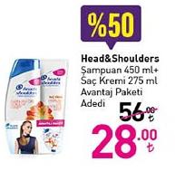 Head&Shoulders Şampuan 450 ml+Saç Kremi 275 ml Avantaj Paketi image