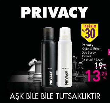 Privacy Kadın & Erkek Deo Sprey 150 ml Çeşitleri / Adedi image