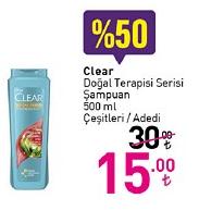 Clear Doğal Terapisi Serisi Şampuan 500 ml Çeşitleri / Adedi image