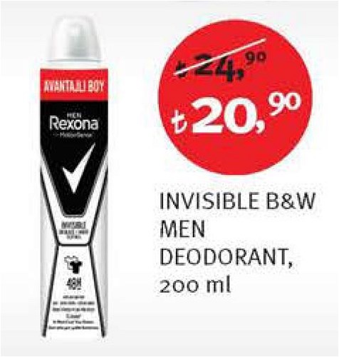 Rexona Invisible B&W Men Deodorant 200 ml image