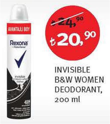 Rexona Invisible B&W Women Deodorant 200 ml image