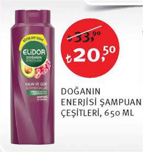 Elidor Doğanın Enerjisi Şampuan Çeşitleri 650 ml image