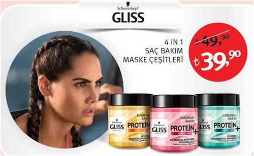 Schwarzkopf Gliss 4 In 1 Saç Bakım Maske Çeşitleri/Adet image