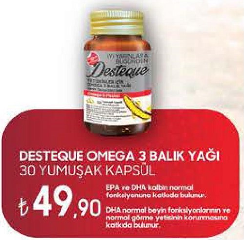 Desteque Omega 3 Balık Yağı 30 Yumuşak Kapsül image