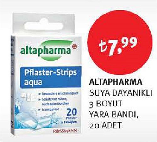 Altapharma Suya Dayanıklı 3 Boyut Yara Bandı 20 Adet image