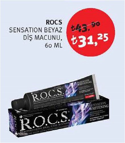 Rocs Sensation Beyaz Diş Macunu 60 ml image